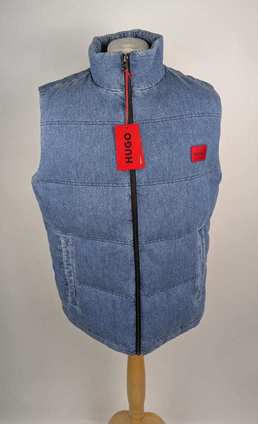 HUGO benimo224w1 Mens Padded Denim Gilet - Blue