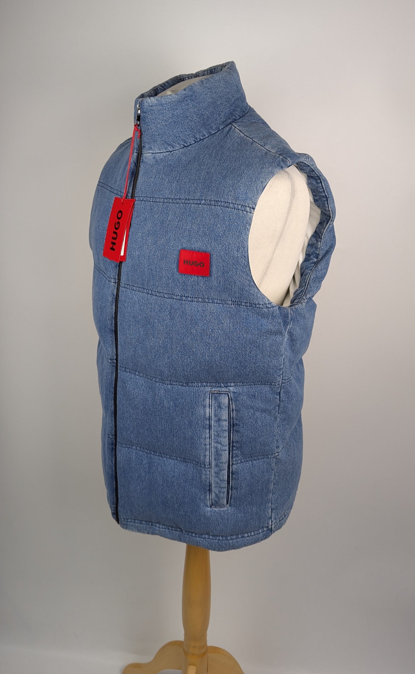 HUGO benimo224w1 Mens Padded Denim Gilet - Blue