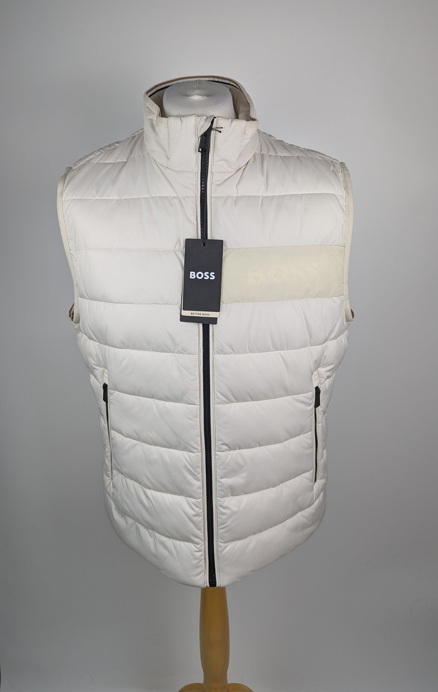 BOSS Mens Formal H Cenito Padded Gilet - Open White