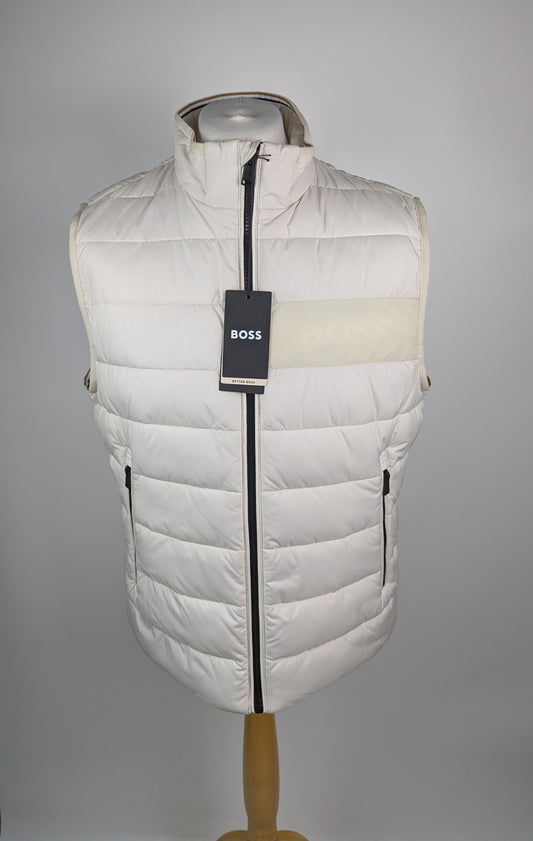 BOSS Mens Formal H Cenito Padded Gilet - Open White