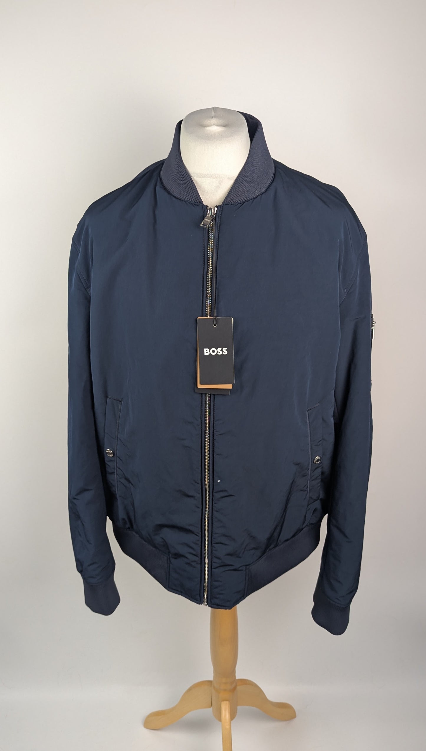 Boss H-Combee Mens Bomber Jacket - Dark Blue