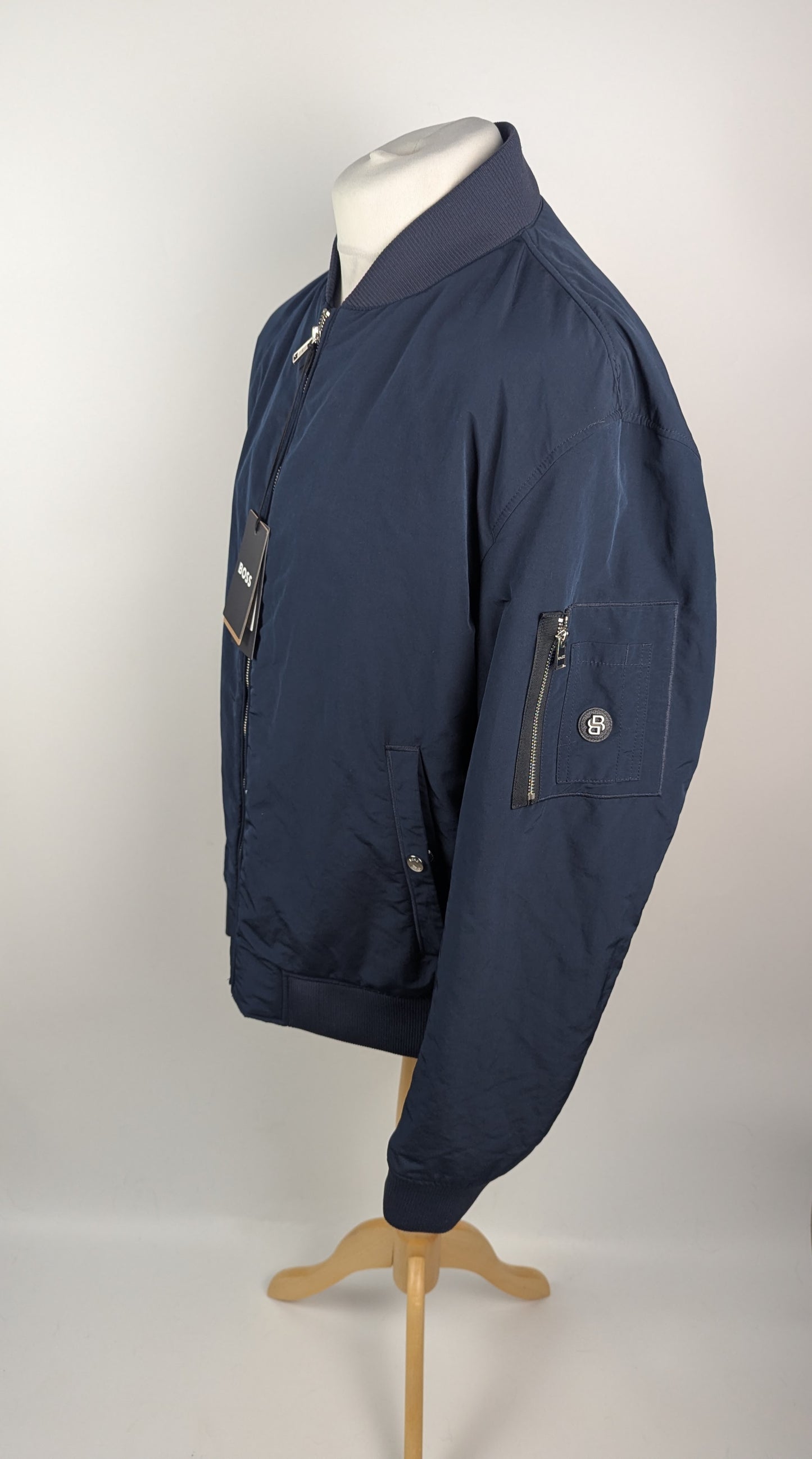 Boss H-Combee Mens Bomber Jacket - Dark Blue