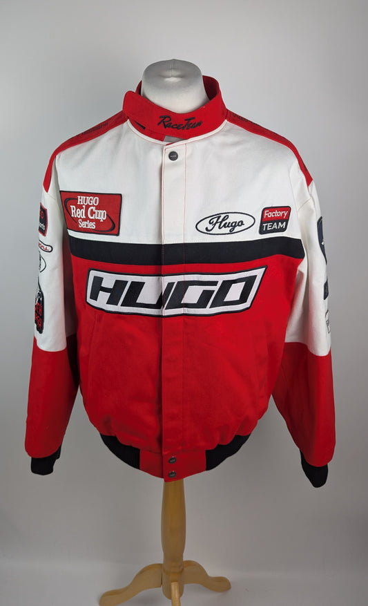 Hugo Bark2411 Mens racing inspired Jacket - Red / White