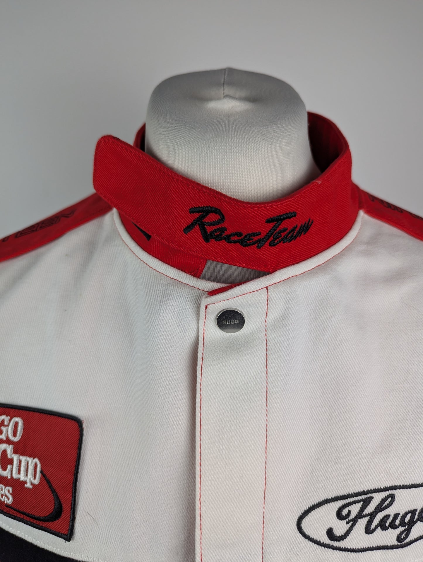 Hugo Bark2411 Mens racing inspired Jacket - Red / White