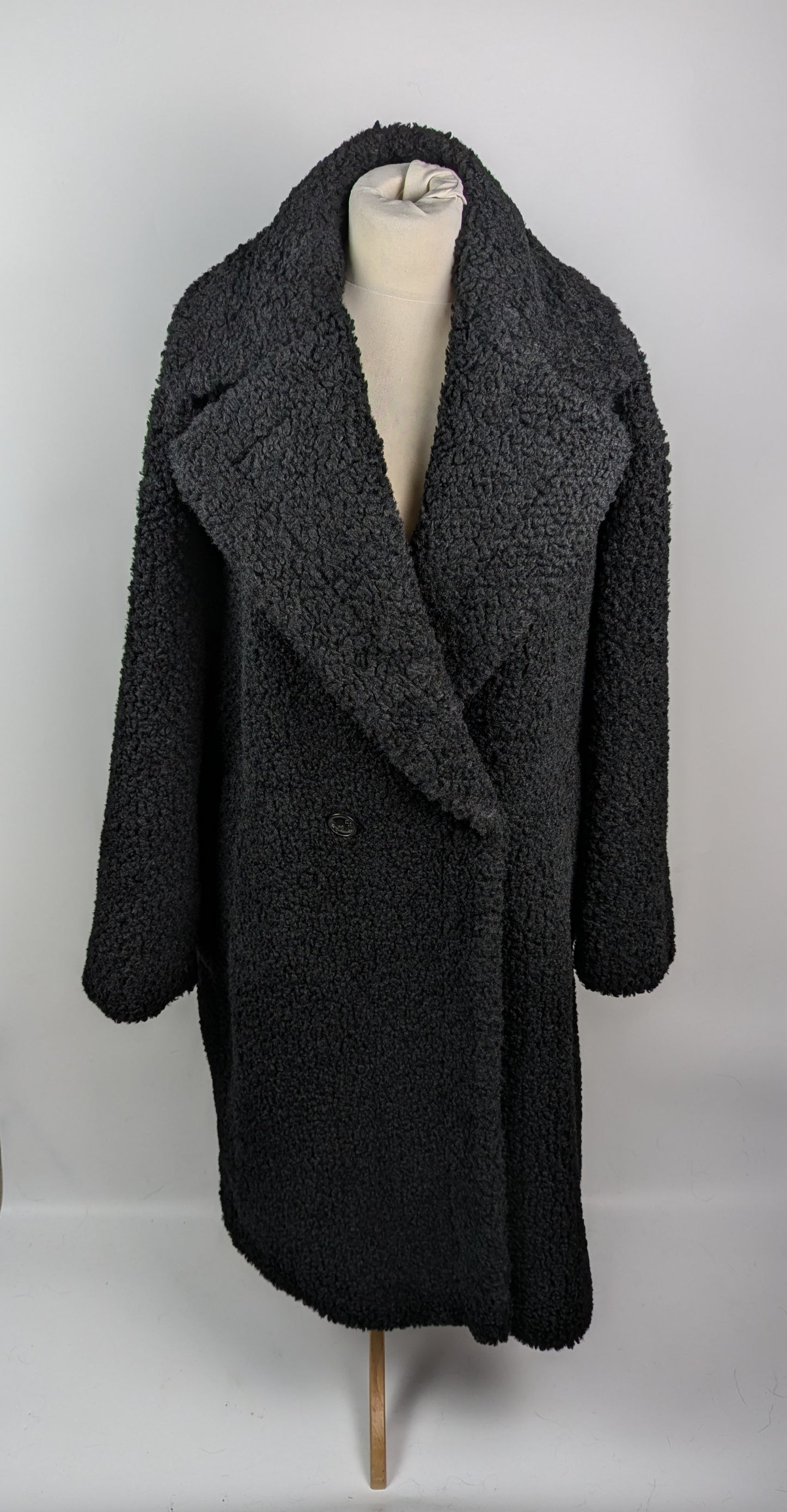 HUGO BOSS Womens Teddy Bear Overcoat - Black