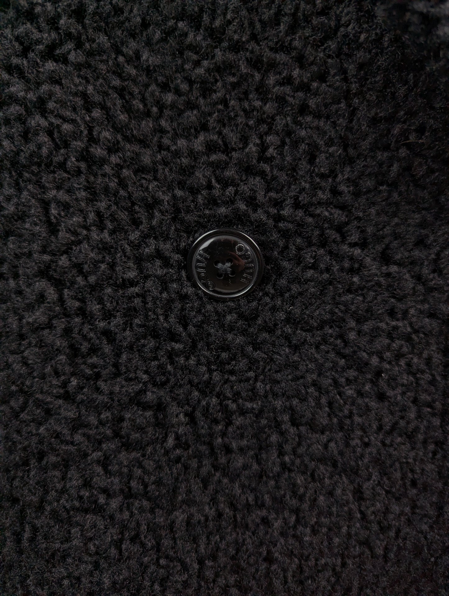 HUGO BOSS Womens Teddy Bear Overcoat - Black