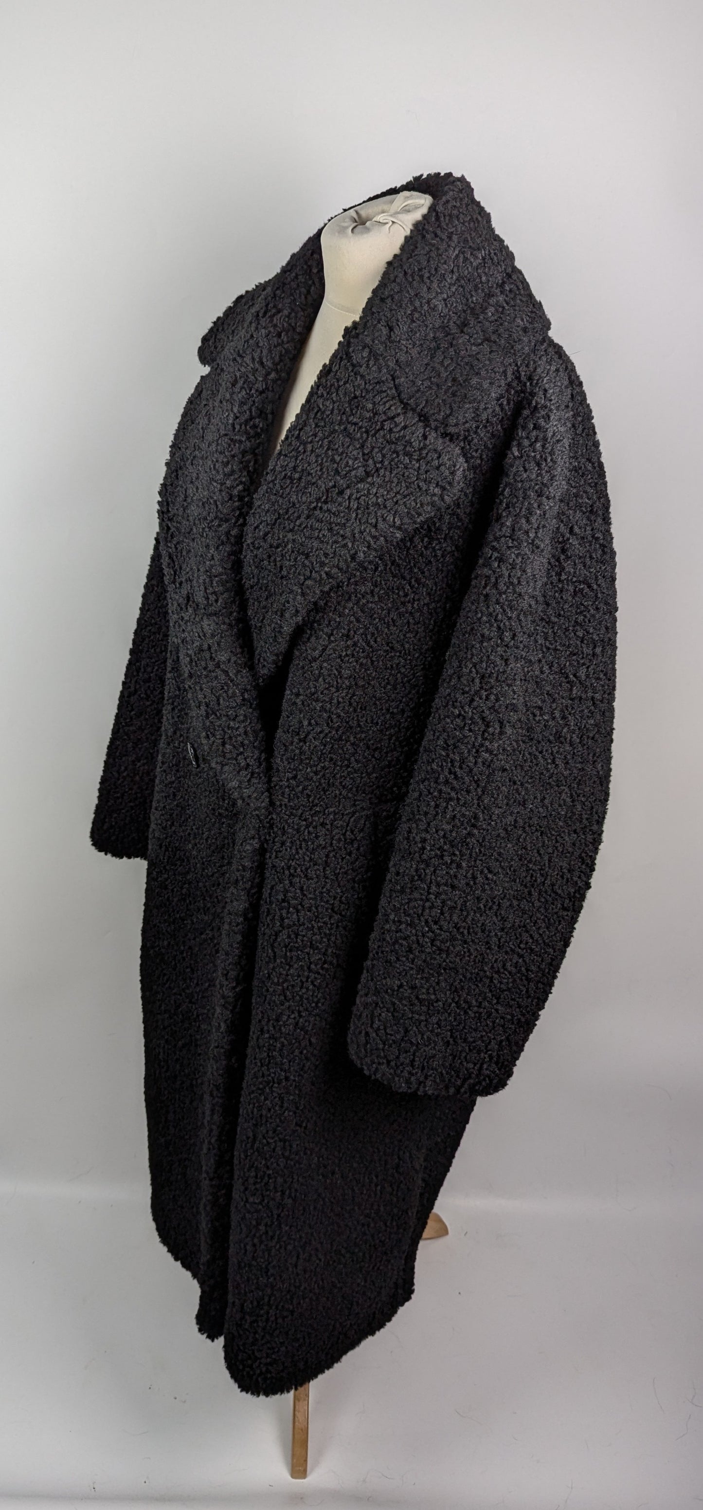 HUGO BOSS Womens Teddy Bear Overcoat - Black