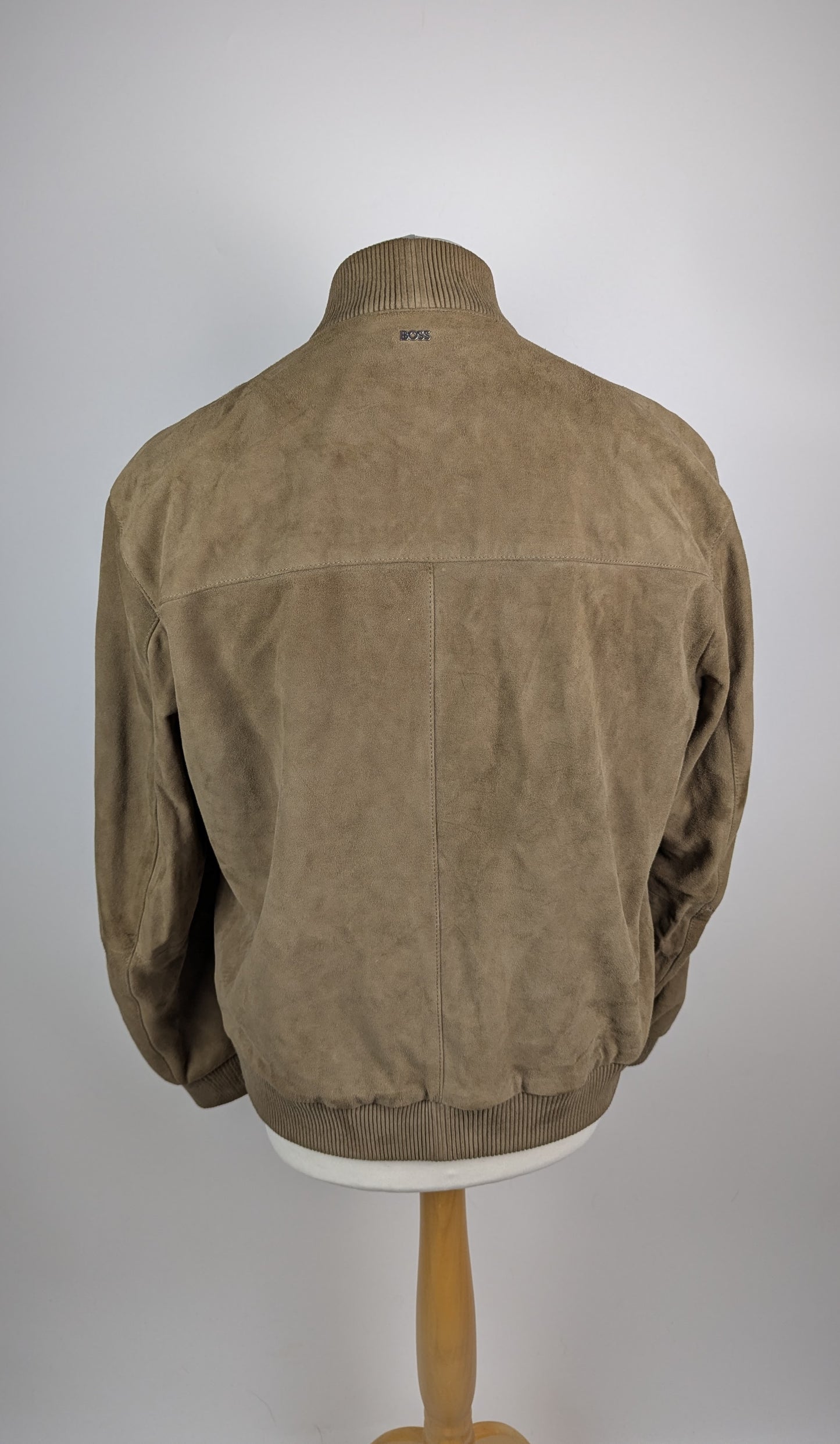 Boss Men's Suede Long Sleeve Leather Jacket - Brown