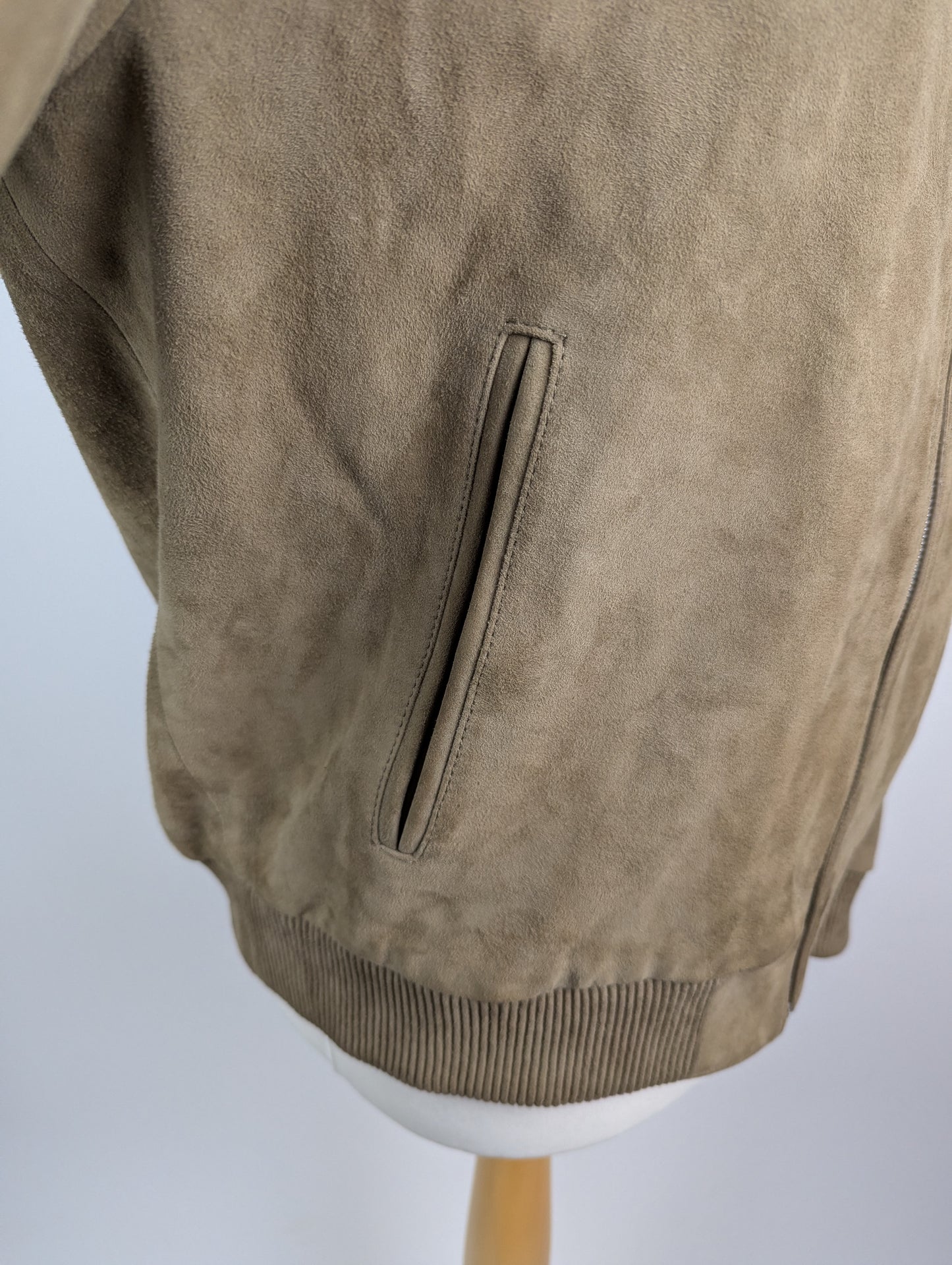 Boss Men's Suede Long Sleeve Leather Jacket - Brown