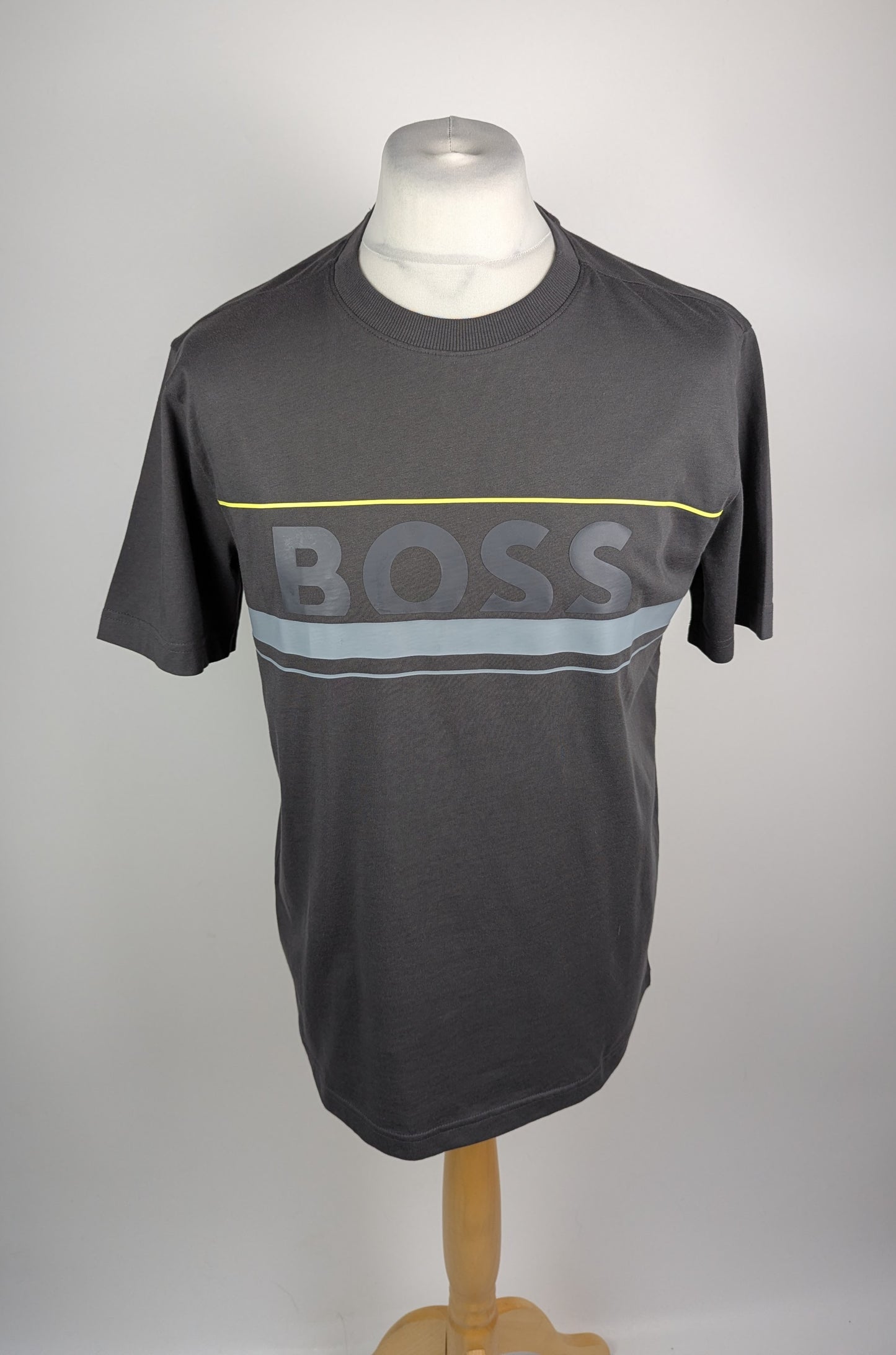 Boss Men's HBG Zone Signature Logo T-Shirt - Grey
