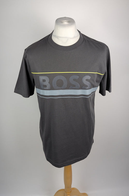 Boss Men's HBG Zone Signature Logo T-Shirt - Grey