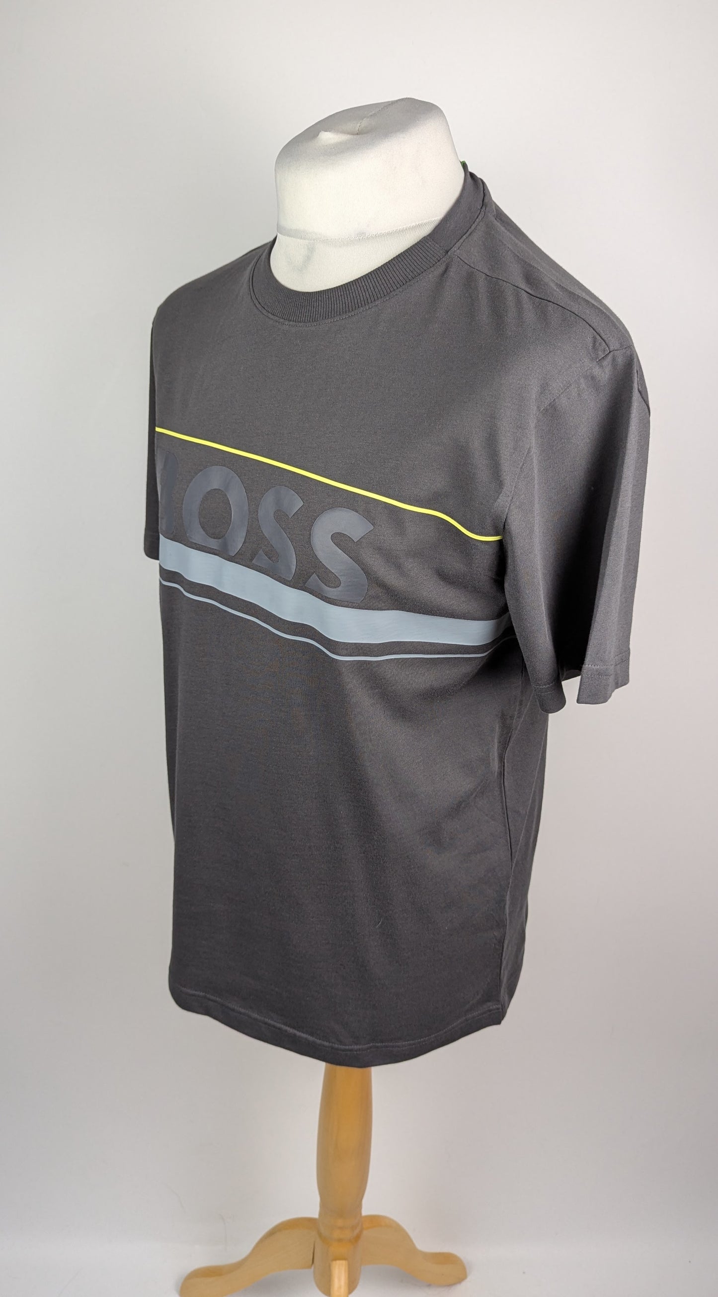 Boss Men's HBG Zone Signature Logo T-Shirt - Grey