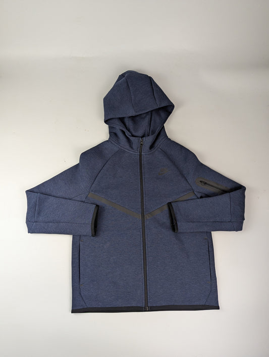 Nike Sportswear Tech Fleece Boys Full-Zip Hoodie - Navy (Obsidian Heather)