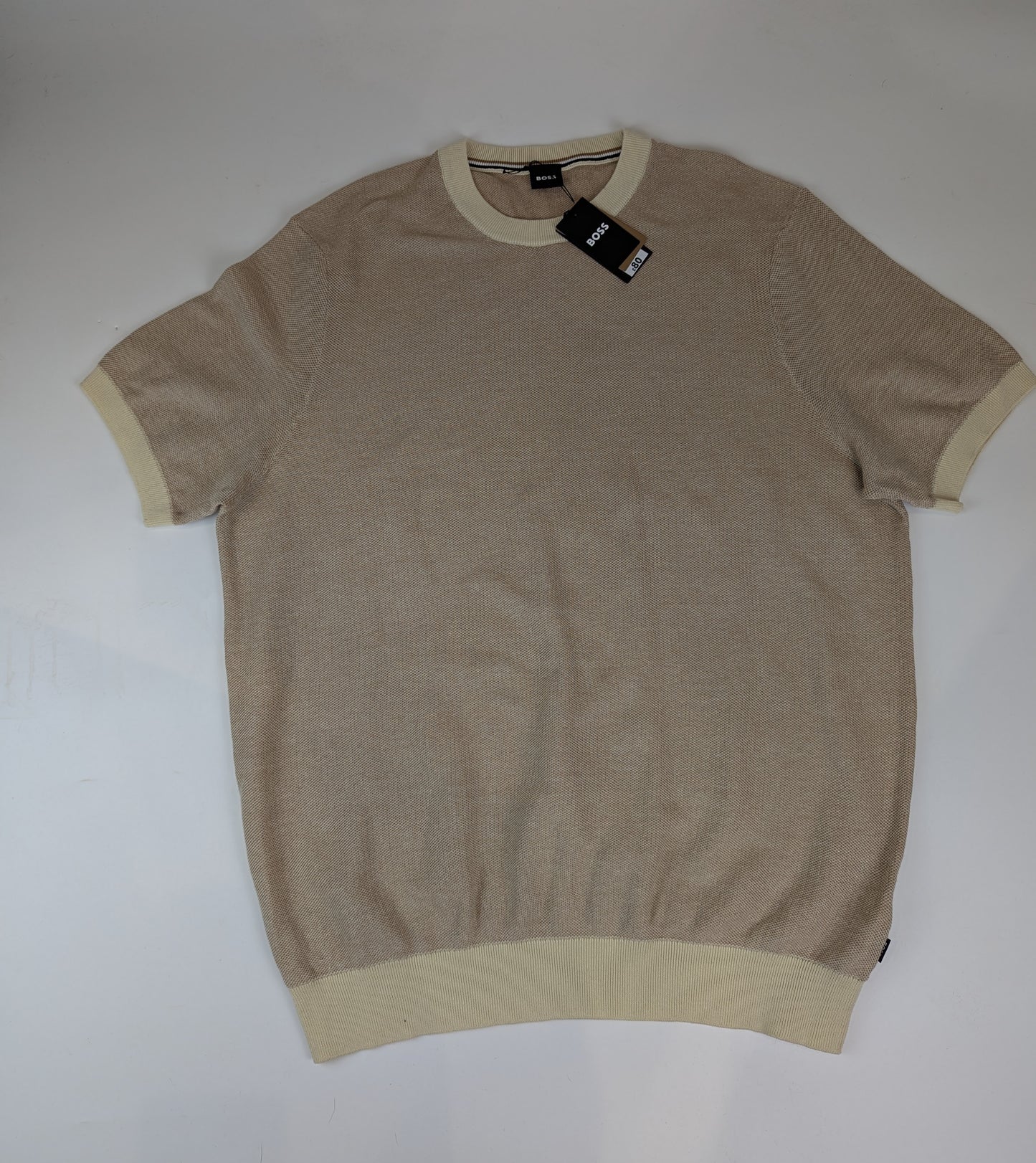 Boss Men's Tantino Knitted T-Shirt - Beige