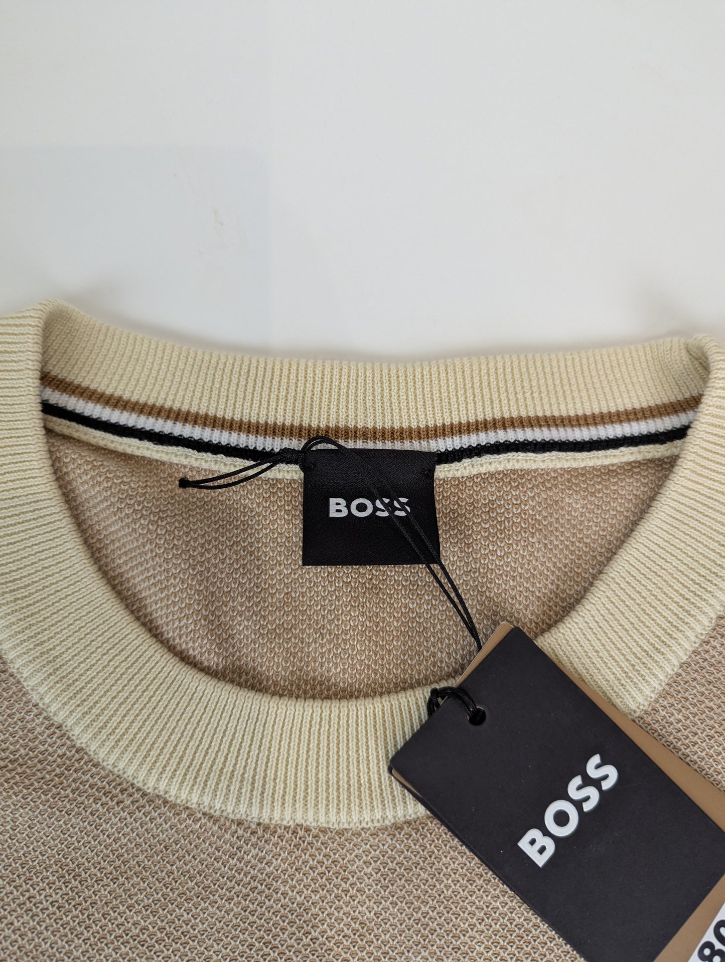 Boss Men's Tantino Knitted T-Shirt - Beige