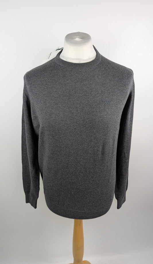 Barbour Mens Pima Crew Neck Sweater - Charcoal Grey