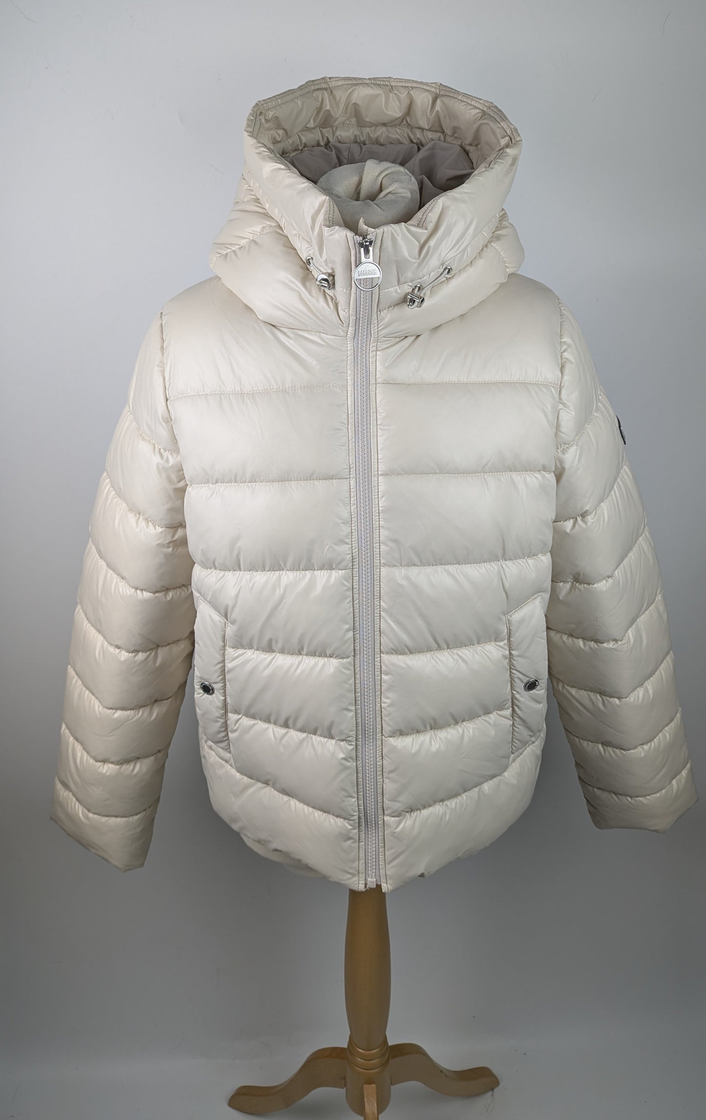 Barbour International Women's Hailey Quilted Short Puffer Jacket - Cream (Silver Cloud)