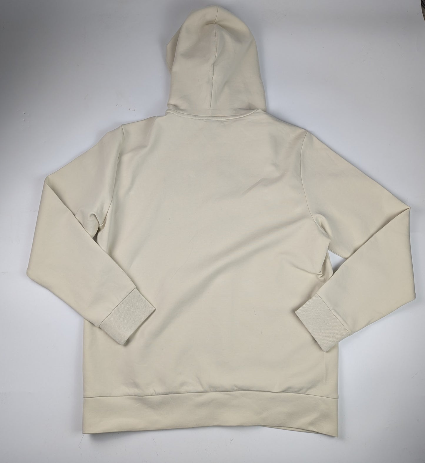 Boss Men's Saggy Full-Zip Hoodie with Adjustable Drawstring Hood - Cream (Open White)