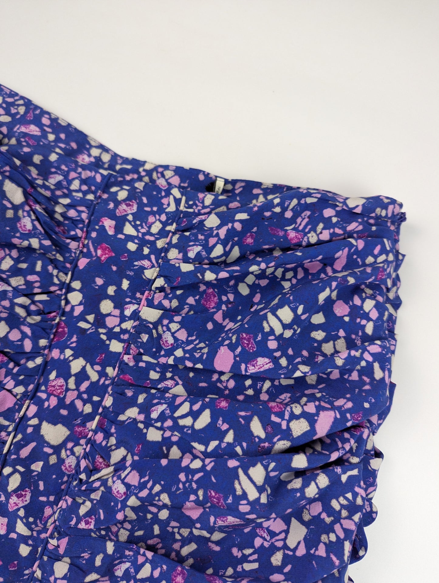 ISABEL MARANT Ruffled printed stretch-silk mini skirt - Purple / Multi