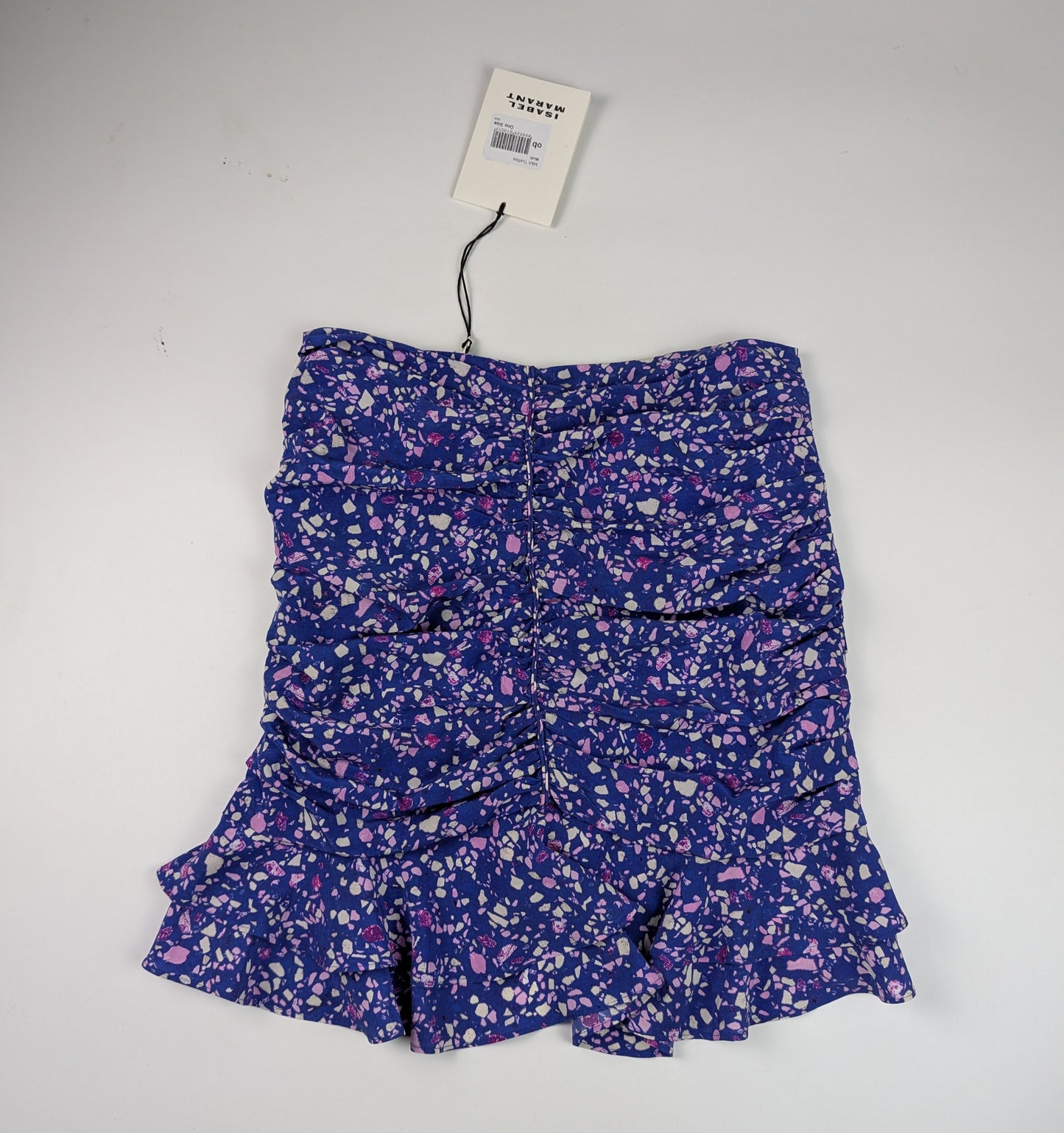 ISABEL MARANT Ruffled printed stretch-silk mini skirt - Purple / Multi