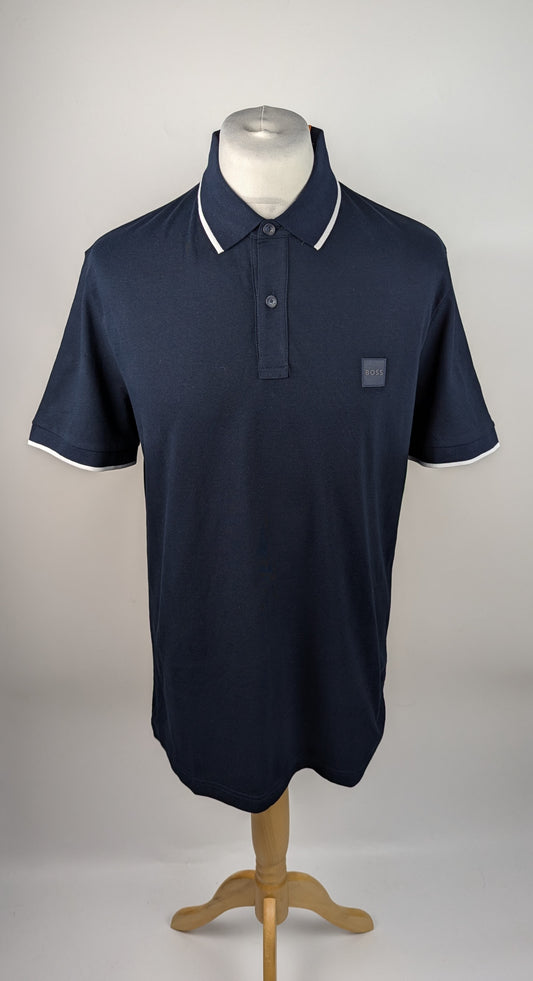 BOSS Passertip Slim Fit Polo Shirt - Dark Blue