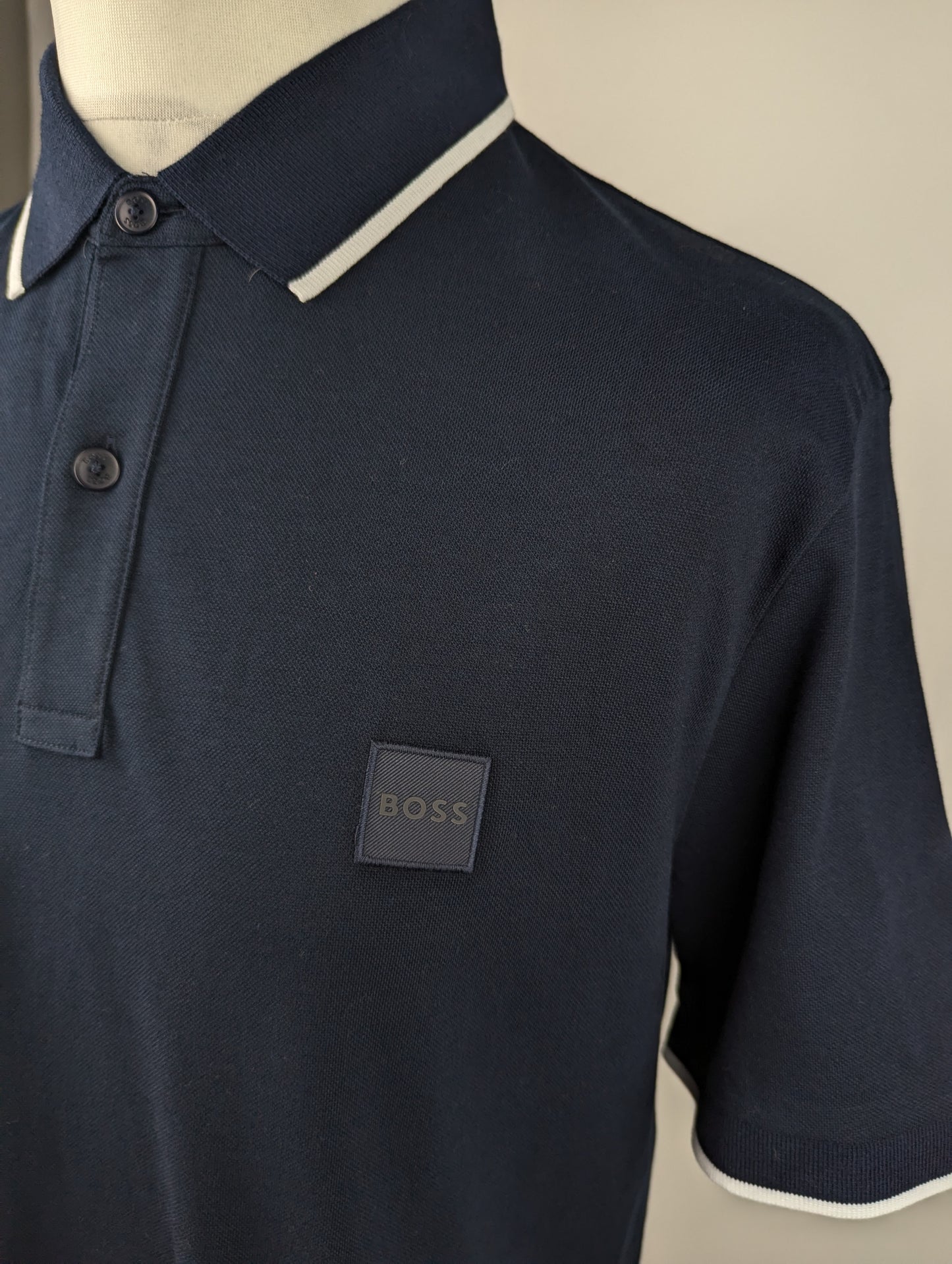 BOSS Passertip Slim Fit Polo Shirt - Dark Blue