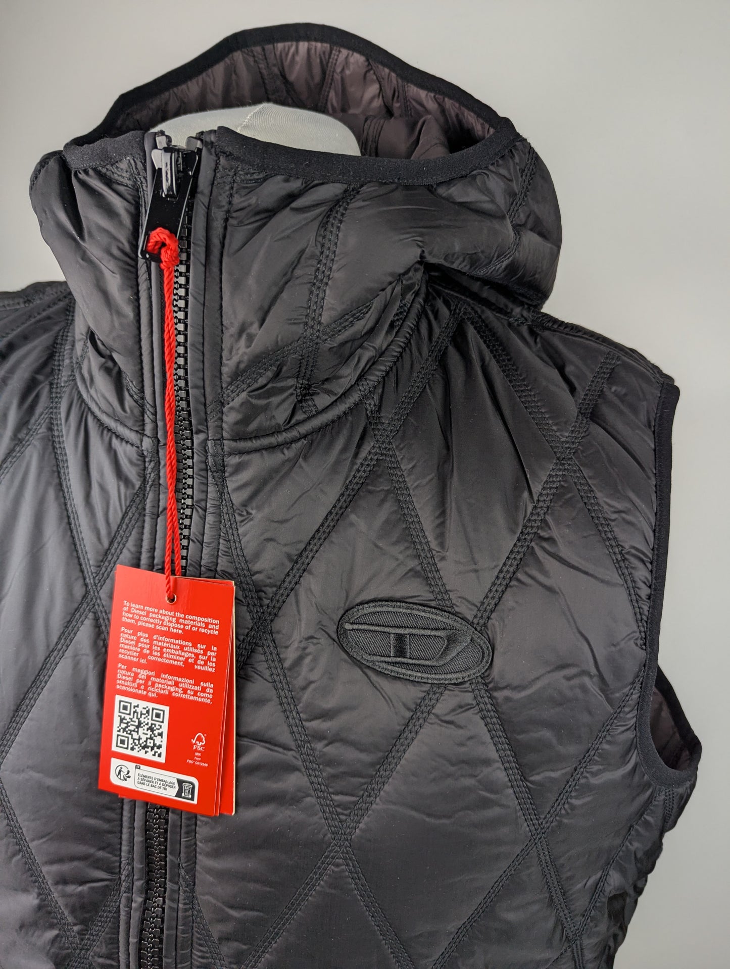 Diesel Men's Fok Logo Weather-Resistant Gielt - Black