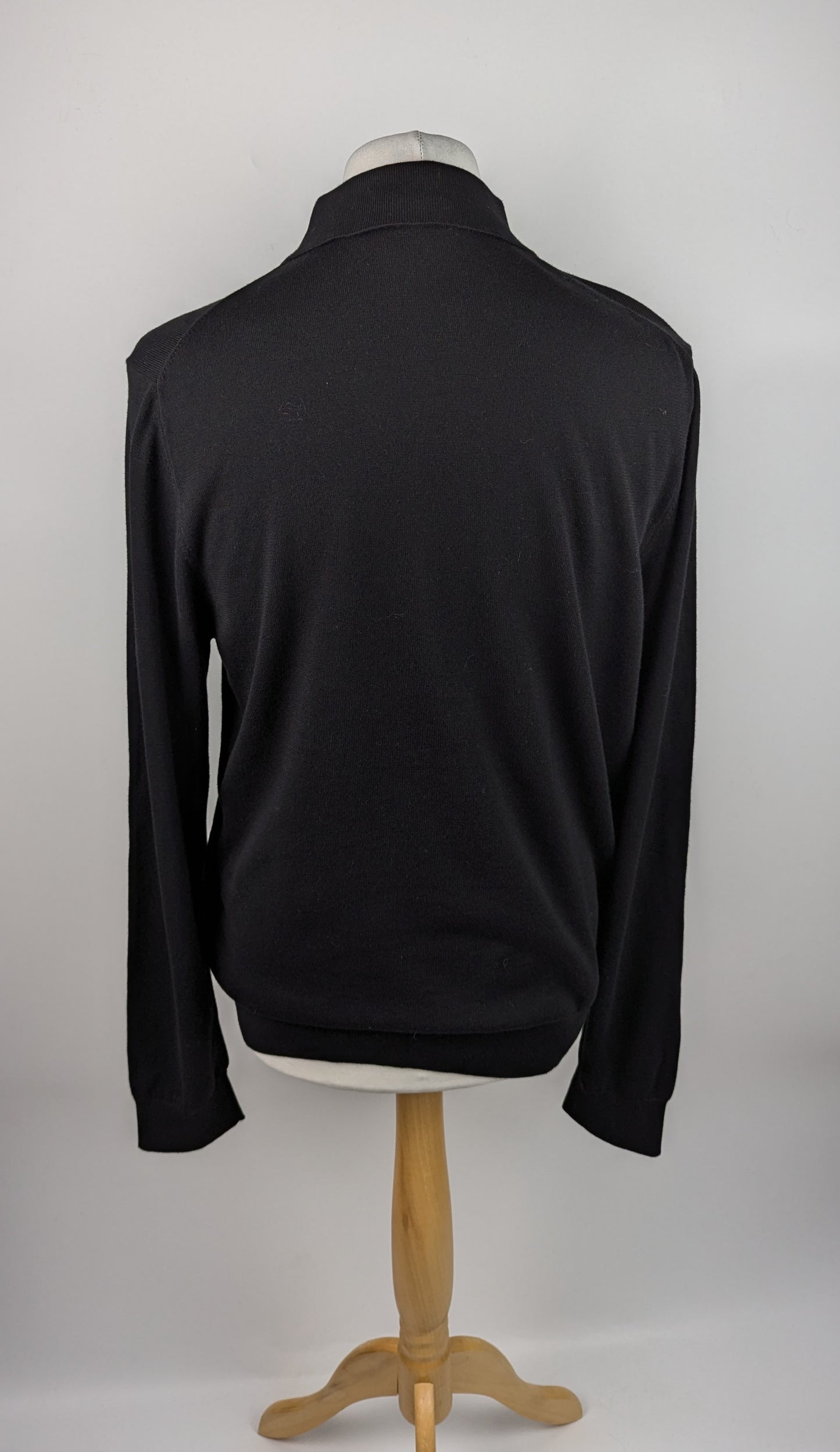 Paul Smith Sports Stripe zip polo Long Sleeve - Black