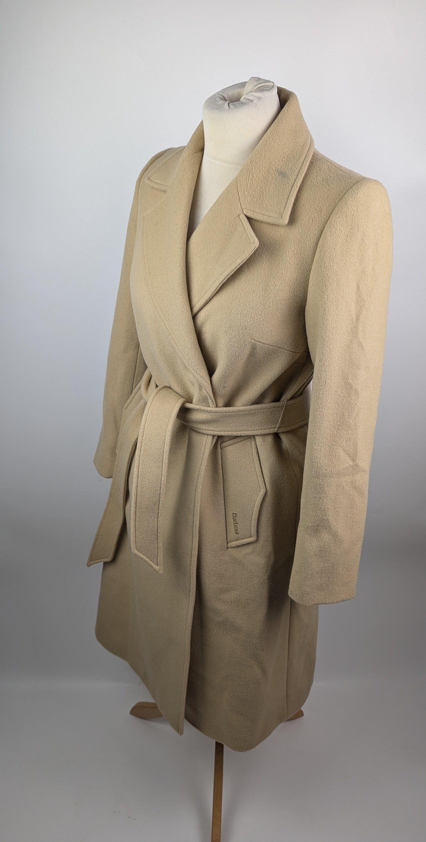 Barbour Women's Clodagh Wool Mid-Length Trench Overcoat - Camel