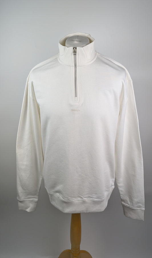 Hugo Men's Quarter-Zip Sweater - White