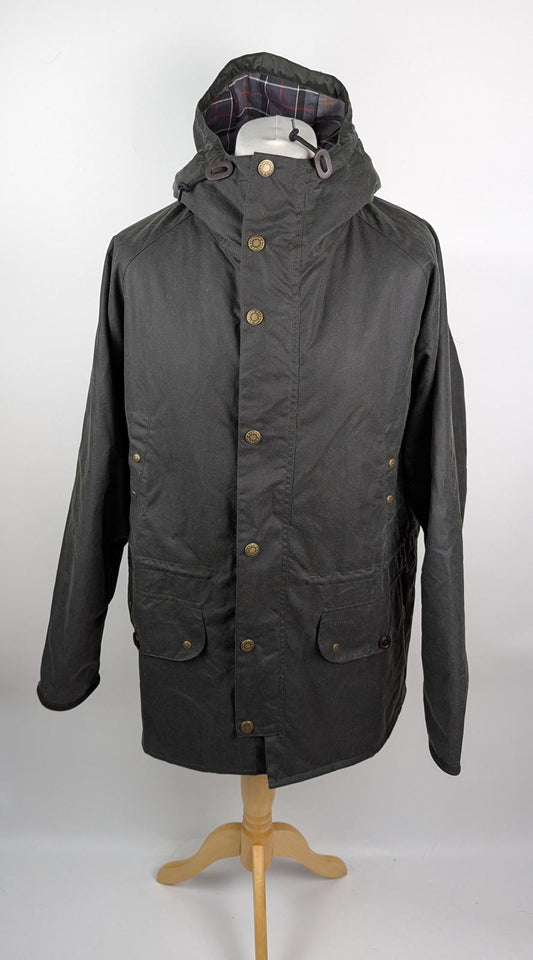 Barbour Mens Reel Waxed Long Sleeve Wax Jacket - Sage Green