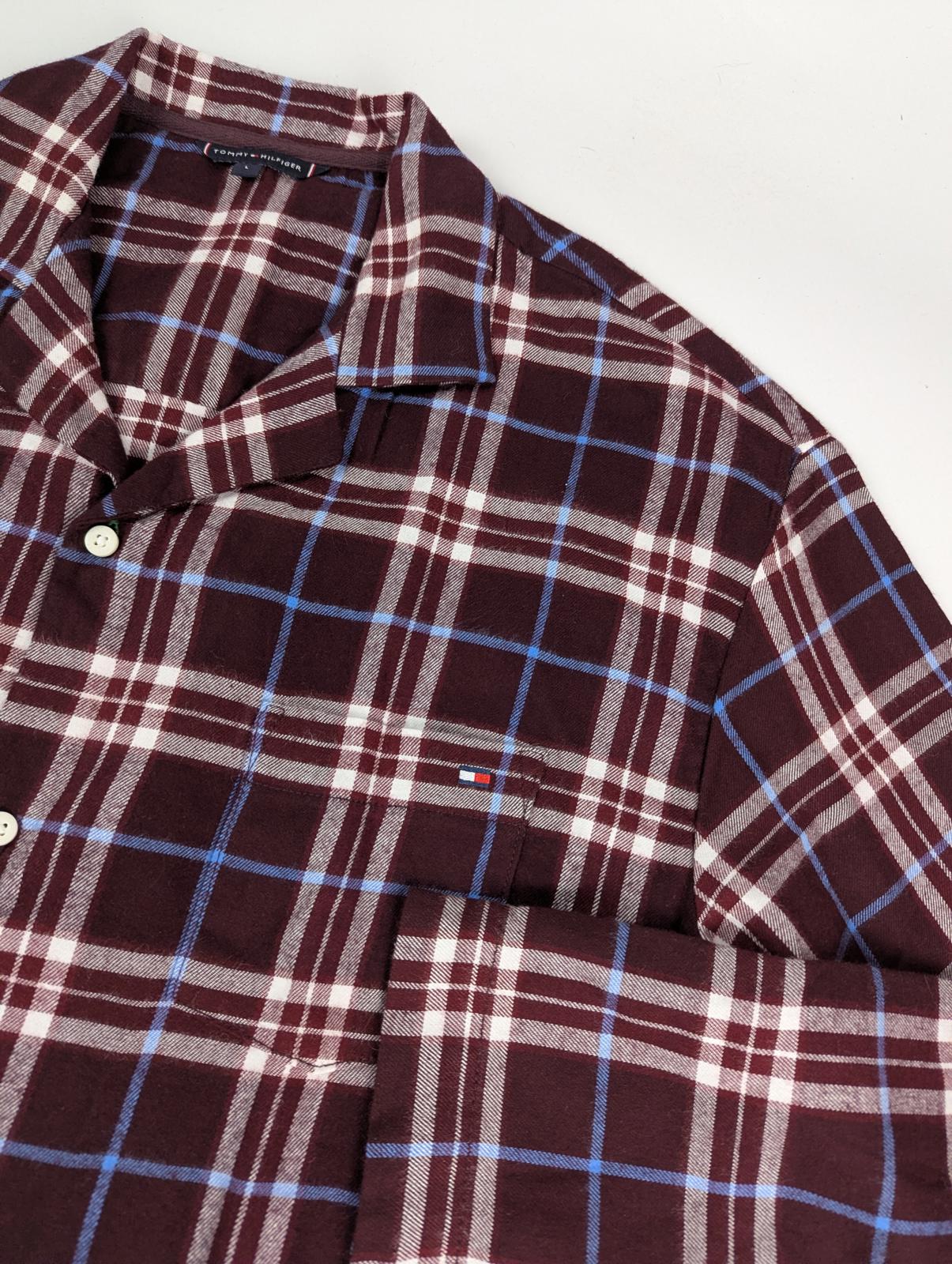 Tommy Hilfiger Tartan Pyjama Set size uk large mens in burgundy red / blue new