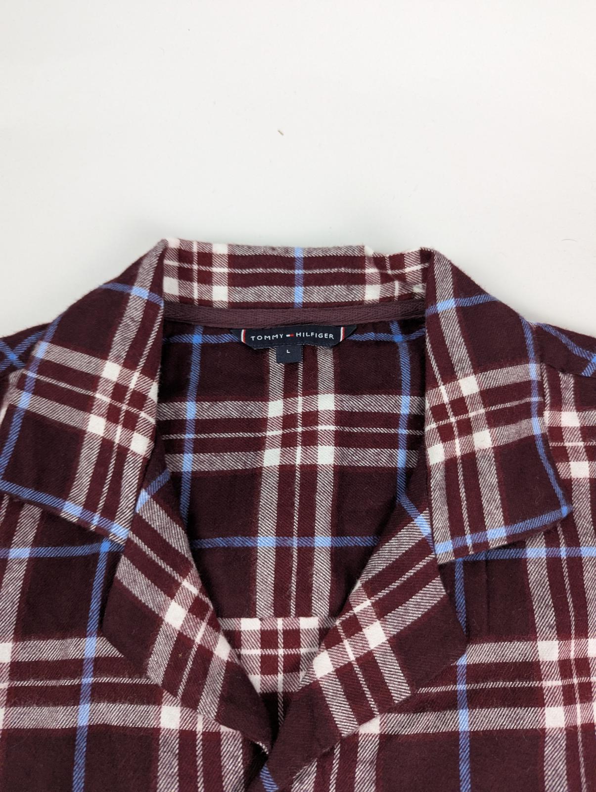 Tommy Hilfiger Tartan Pyjama Set size uk large mens in burgundy red / blue new