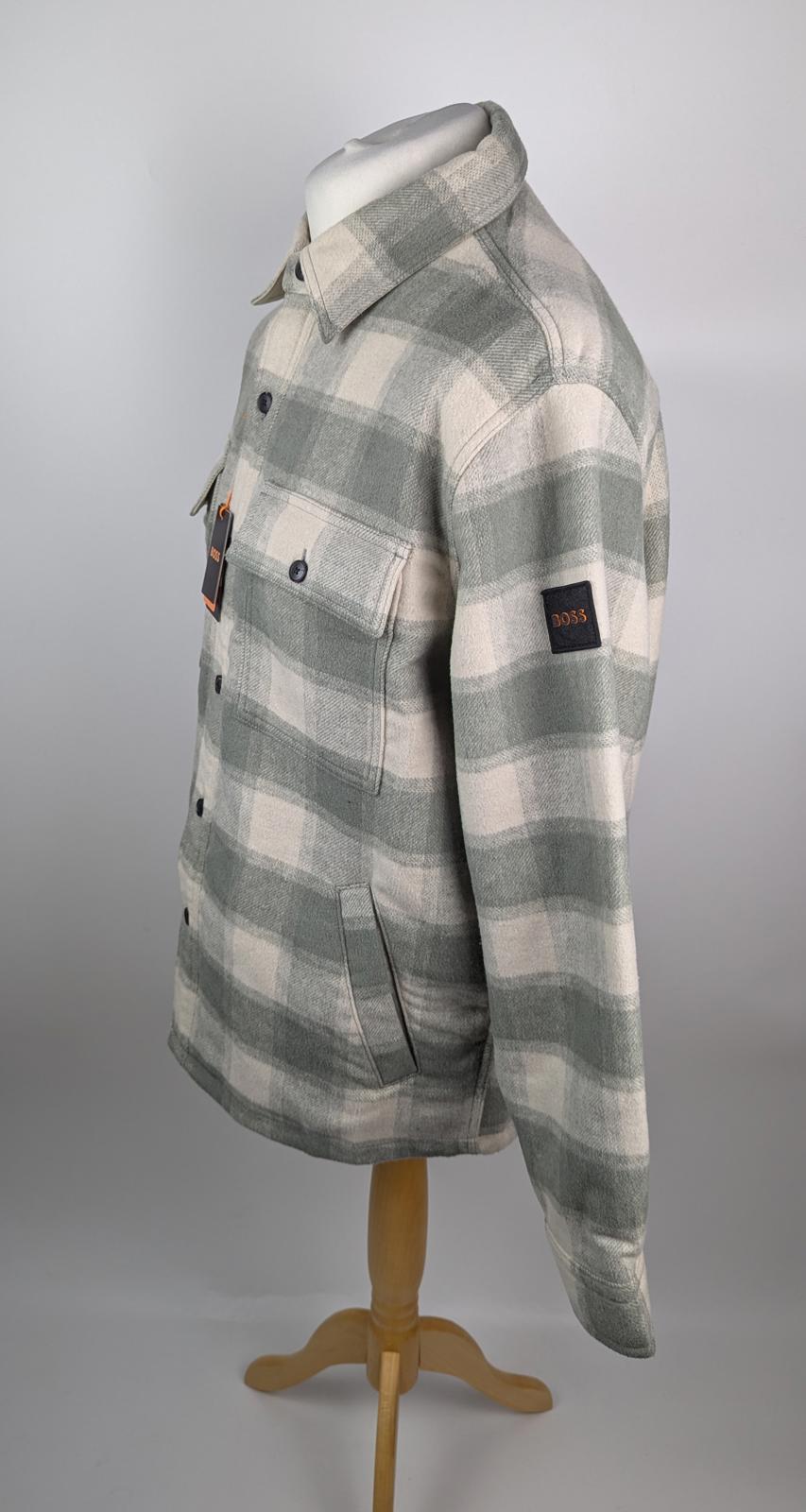 Boss Men's Lassie checked Overshirt - Light beige / Green