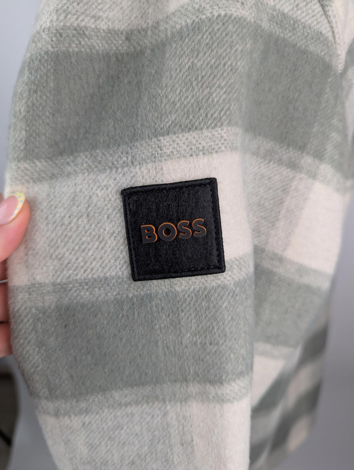 Boss Men's Lassie checked Overshirt - Light beige / Green