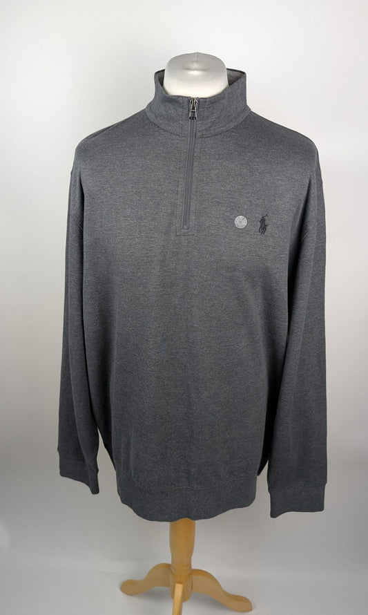 Polo Ralph Lauren Mens Luxury Jersey Quarter-Zip - Grey