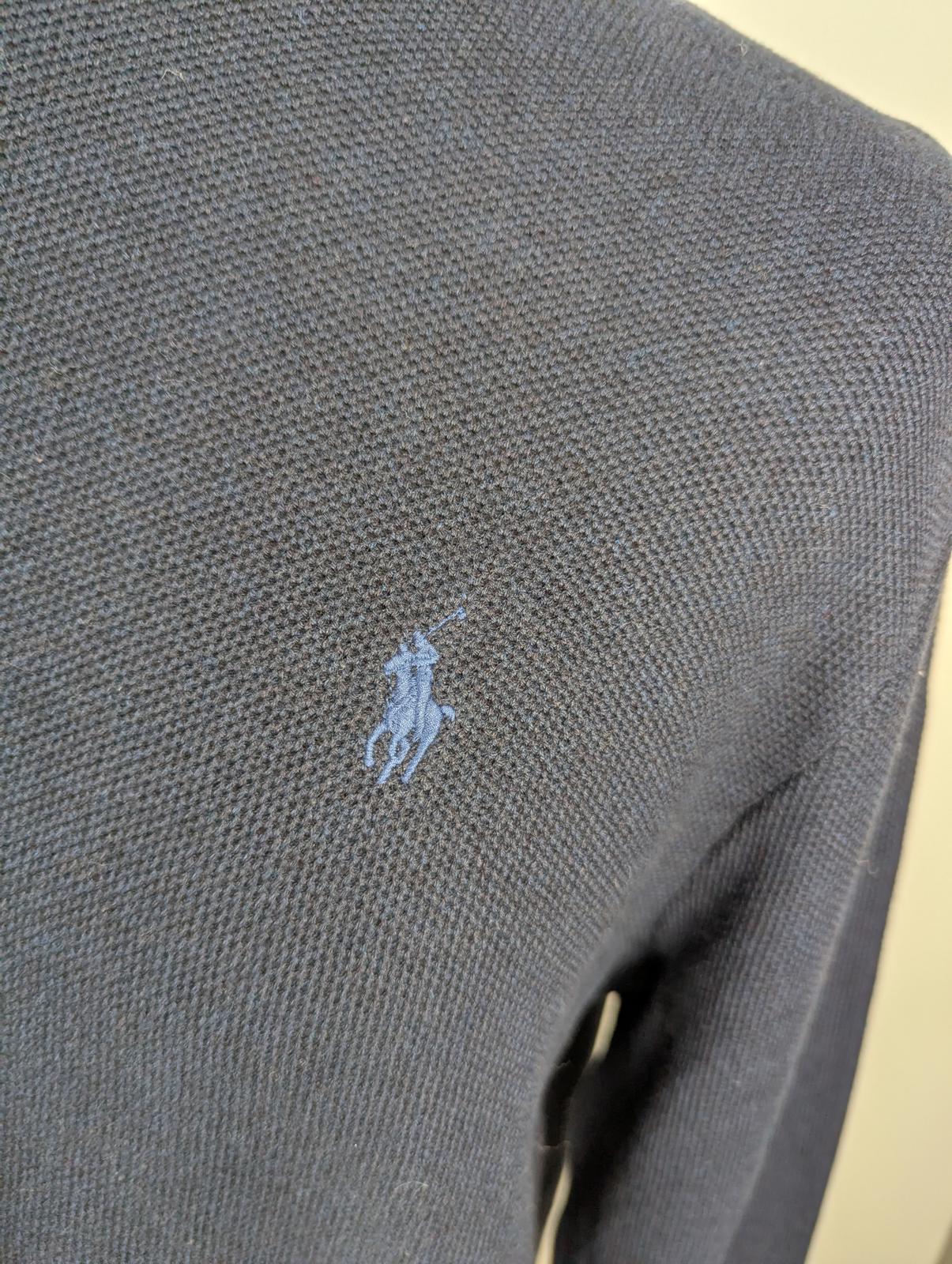 Polo Ralph Lauren Mesh-Knit Cotton Quarter-Zip Jumper - Navy