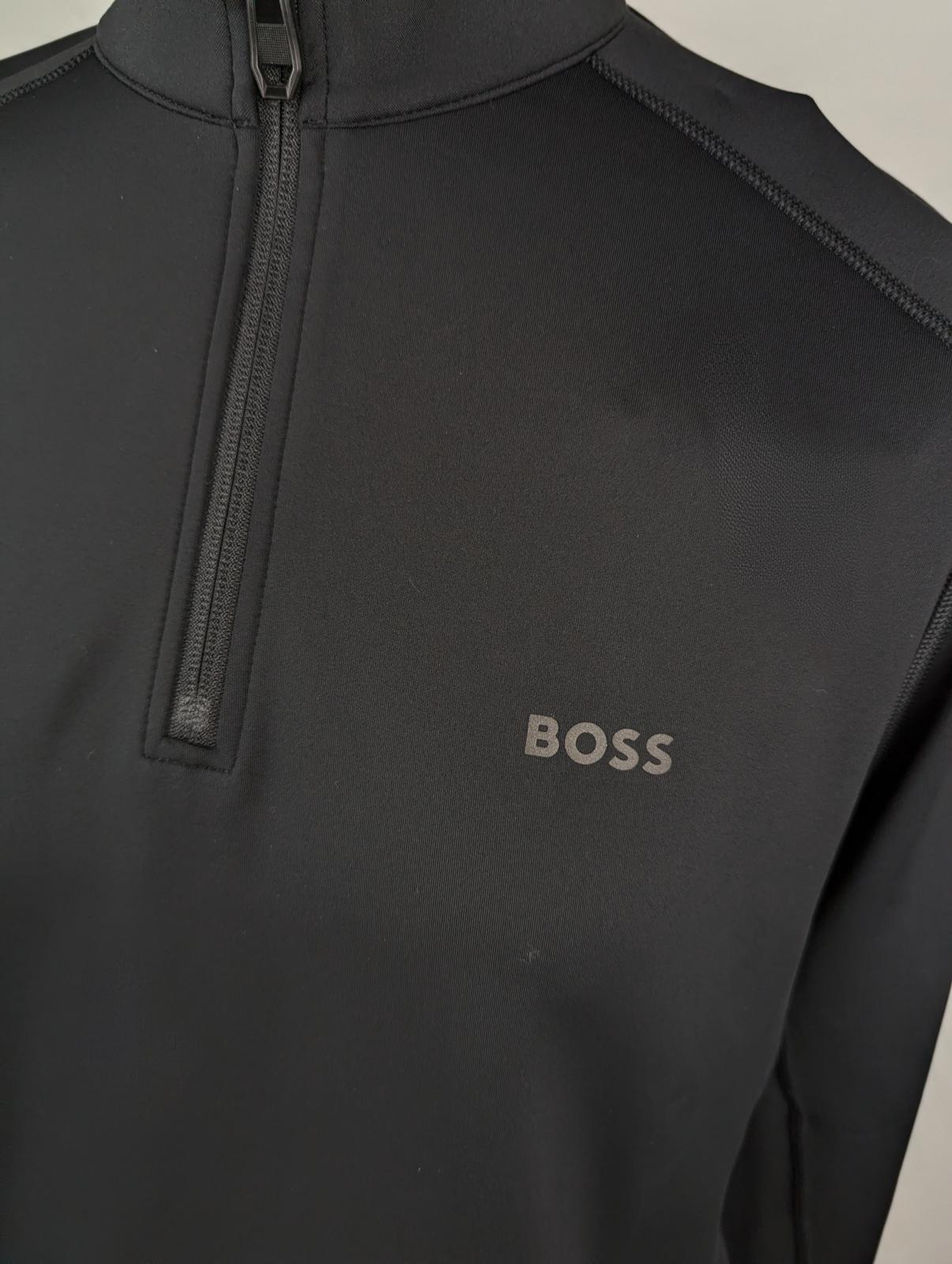 Boss Men's HBG Quarter-Zip active sweater - Black
