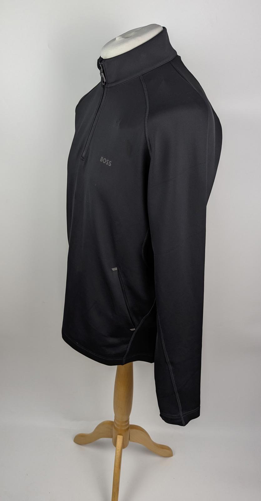Boss Men's HBG Quarter-Zip active sweater - Black