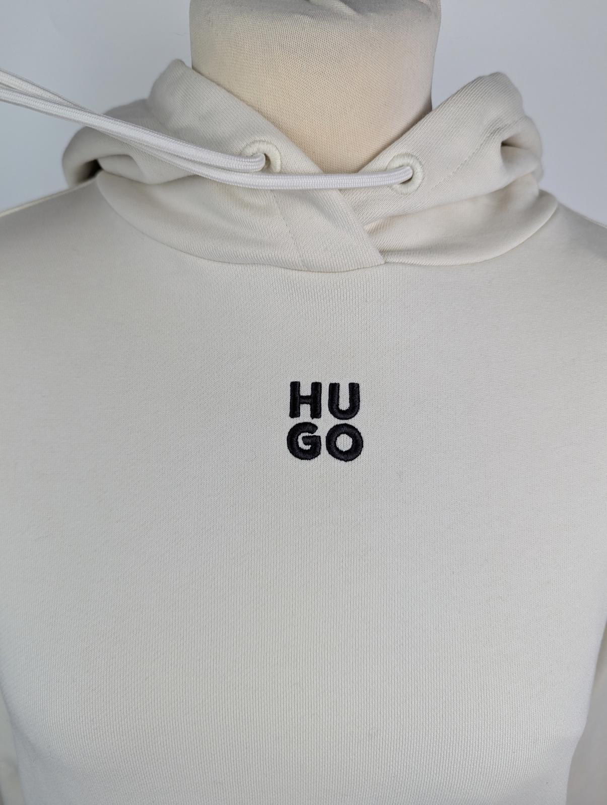 Hugo Women's Delfnia Over the Head Hoodie - Cream (off white)