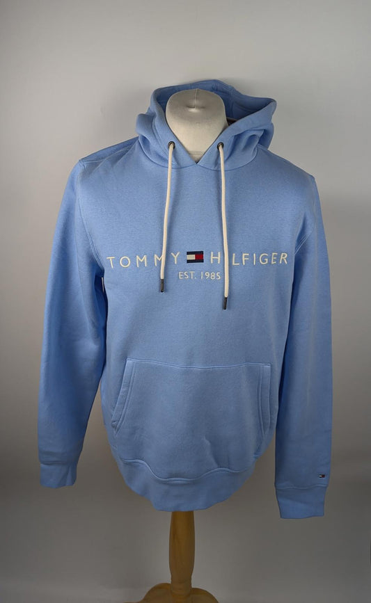Tommy Hilfiger Logo Hoodie Mens - Light blue
