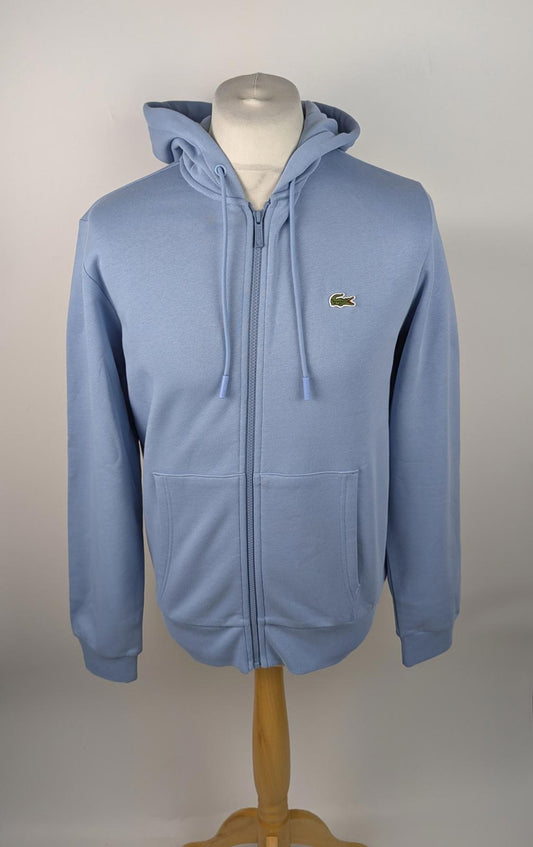 Lacoste mens full zip hoodie - light blue (blue aey)
