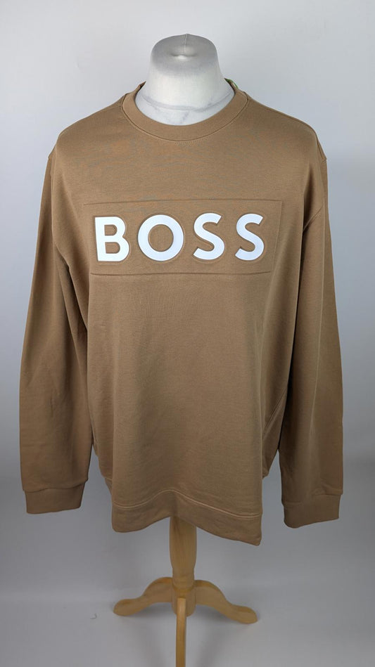 Boss Mens Salbo B Jumper - Beige / Brown