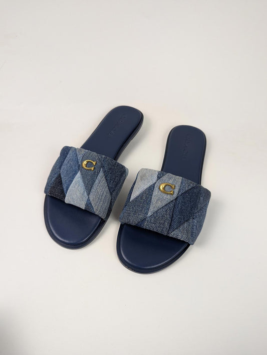 Coach Holly Sandal With Quilting - Denim Blue