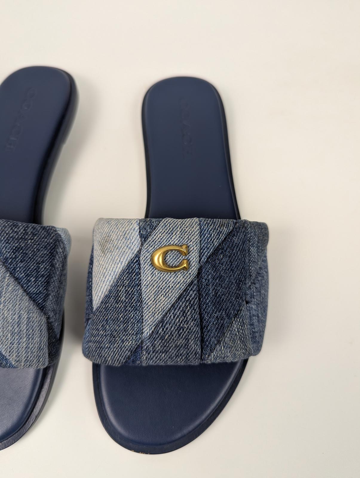 Coach Holly Sandal With Quilting - Denim Blue