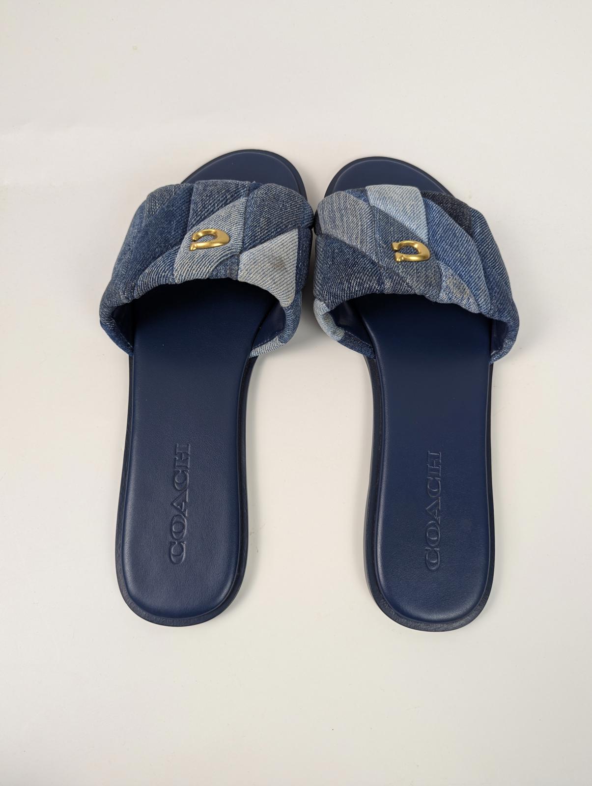 Coach Holly Sandal With Quilting - Denim Blue