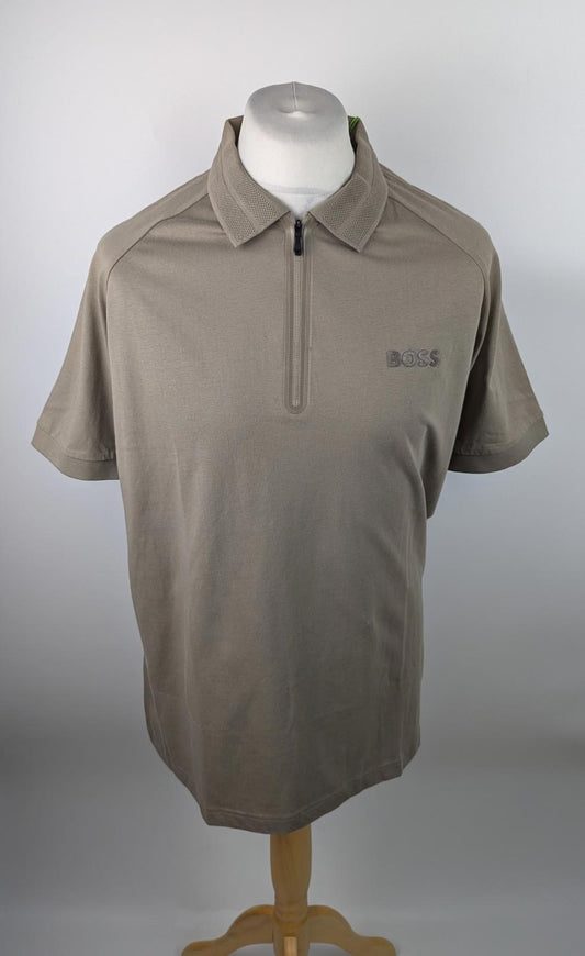 Boss Men's Philix Mirror Polo Shirt 1/4 zip - Green