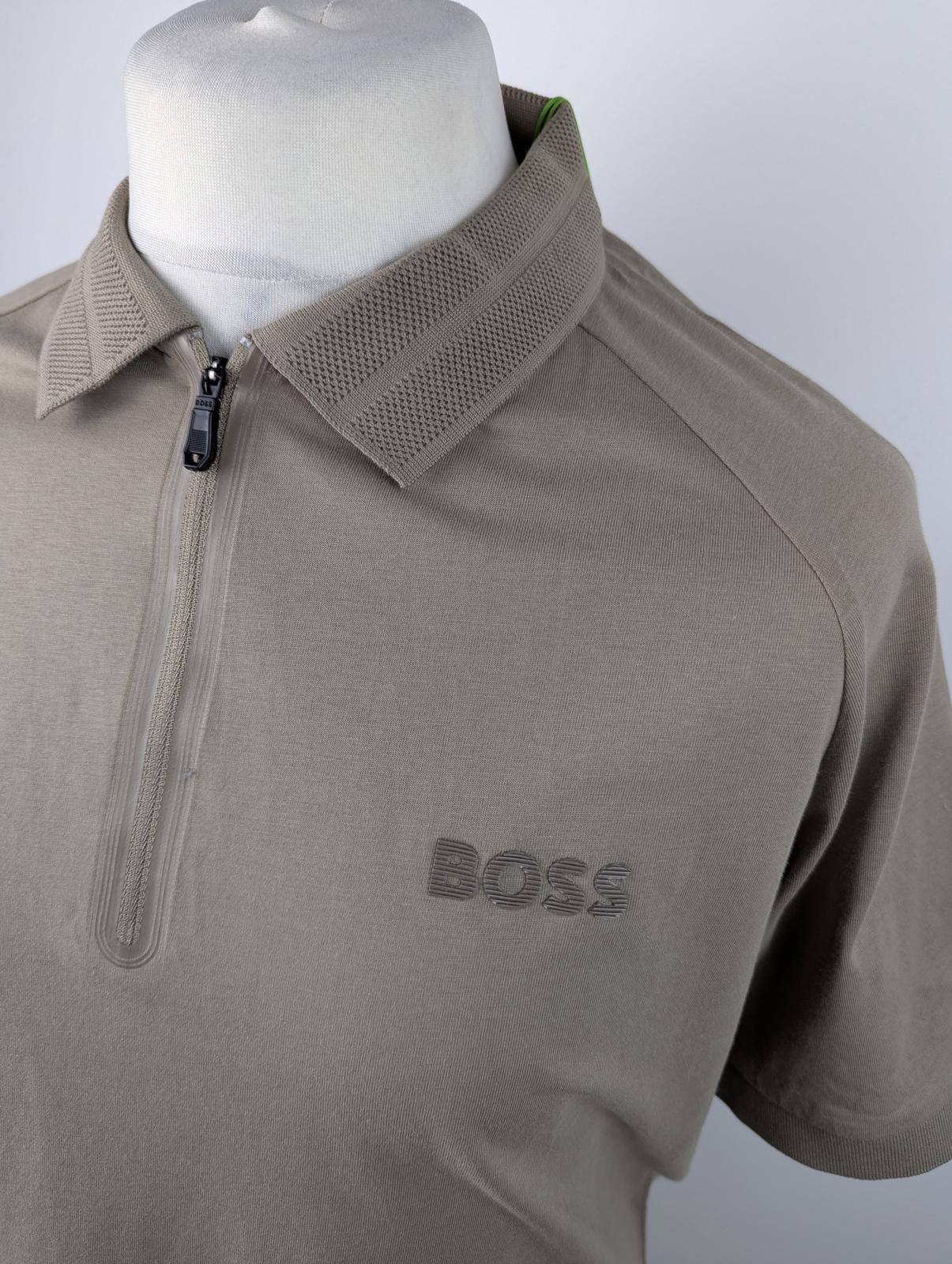 Boss Men's Philix Mirror Polo Shirt 1/4 zip - Green