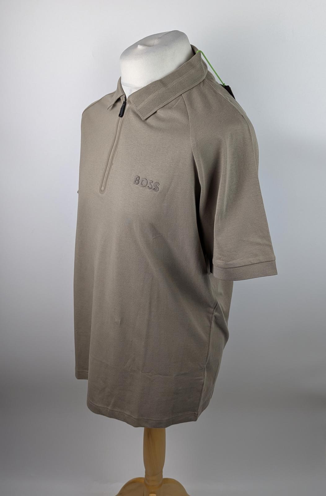 Boss Men's Philix Mirror Polo Shirt 1/4 zip - Green