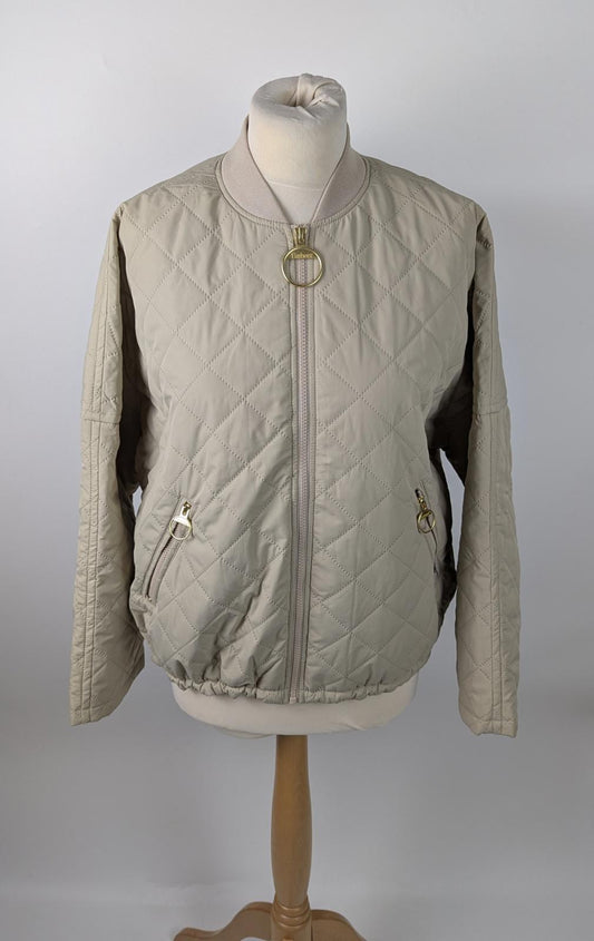 Barbour Women's Emlyn Quilted  Bomber Jacket - Light Sand beige